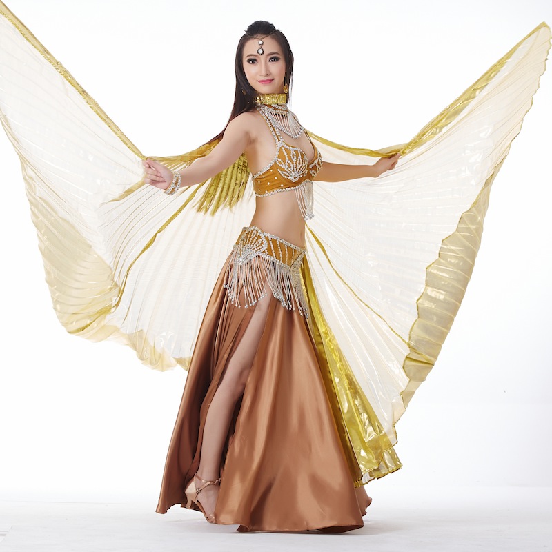 6 Pieces Dancewear Polyester Belly Dance Performance Costumes For Women